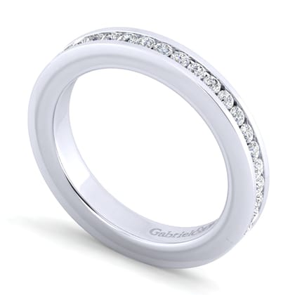 Remie - 14K White Gold Channel Set Diamond Anniversary Band