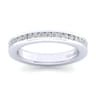 Straight Wedding Ring in 14k White Gold with Round Natural Diamond at Gabriel & Co.