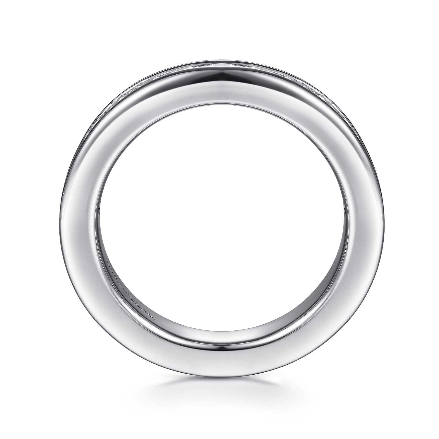 Straight Wedding Ring in 14k White Gold with Round Natural Diamond at Gabriel & Co. - Shot 2