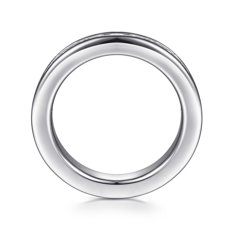 Straight Wedding Ring in 14k White Gold with Round Natural Diamond at Gabriel & Co. - Shot 2