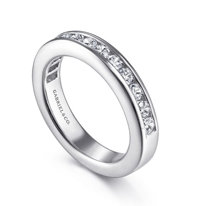 Remie - 14K White Gold Channel Set Diamond Anniversary Band