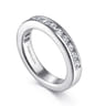 Straight Wedding Ring in 14k White Gold with Round Natural Diamond at Gabriel & Co.