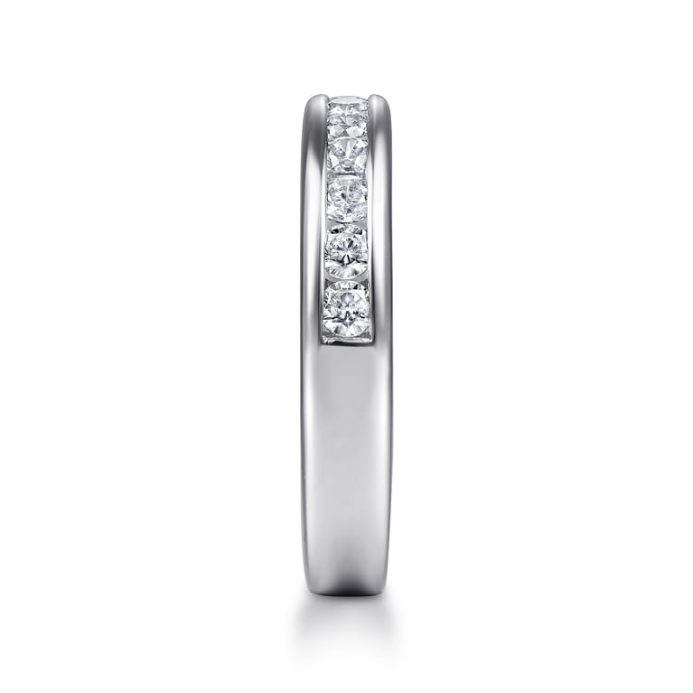 Straight Wedding Ring in 14k White Gold with Round Natural Diamond at Gabriel & Co. - Shot 4