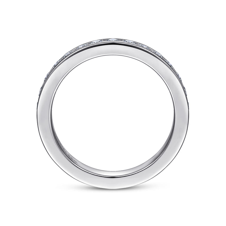 Straight Wedding Ring in 14k White Gold with Round Natural Diamond at Gabriel & Co. - Shot 2