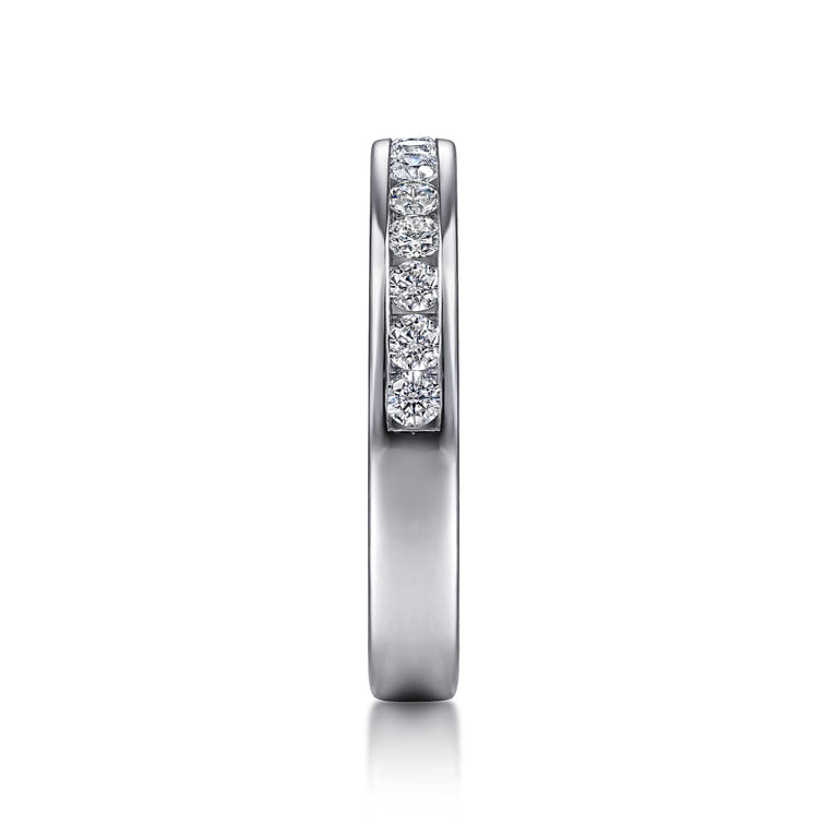 Straight Wedding Ring in 14k White Gold with Round Natural Diamond at Gabriel & Co. - Shot 4