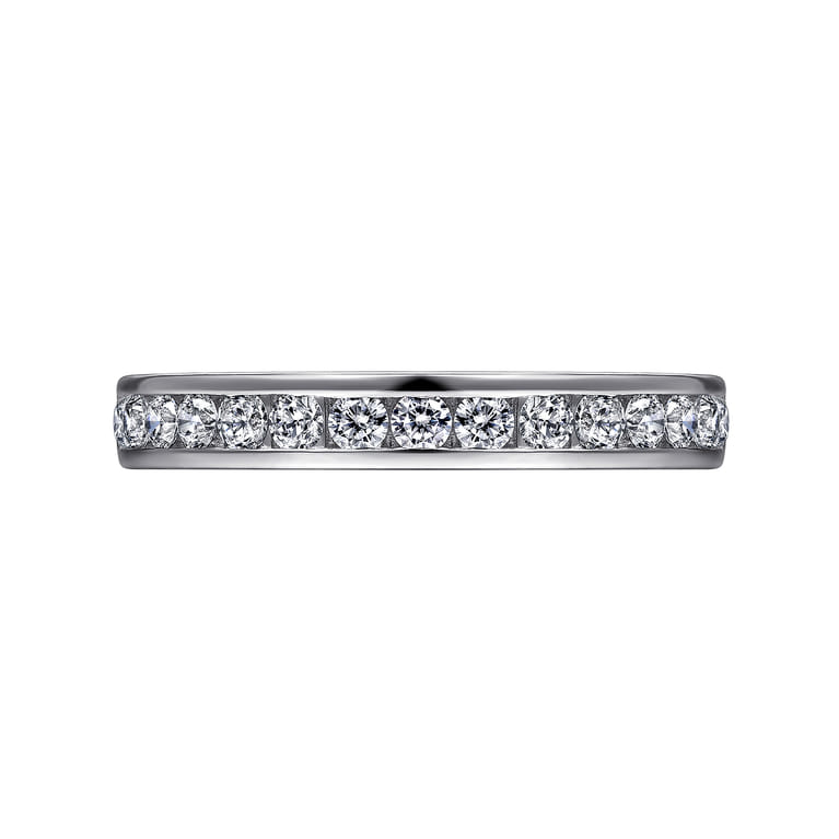 Straight Wedding Ring in 14k White Gold with Round Natural Diamond at Gabriel & Co. - Shot 6