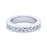 Straight Wedding Ring in 14k White Gold with Round Natural Diamond at Gabriel & Co.