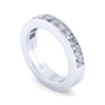 Straight Wedding Ring in 14k White Gold with Round Natural Diamond at Gabriel & Co.