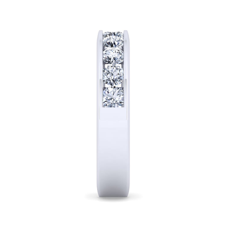Straight Wedding Ring in 14k White Gold with Round Natural Diamond at Gabriel & Co. - Shot 4