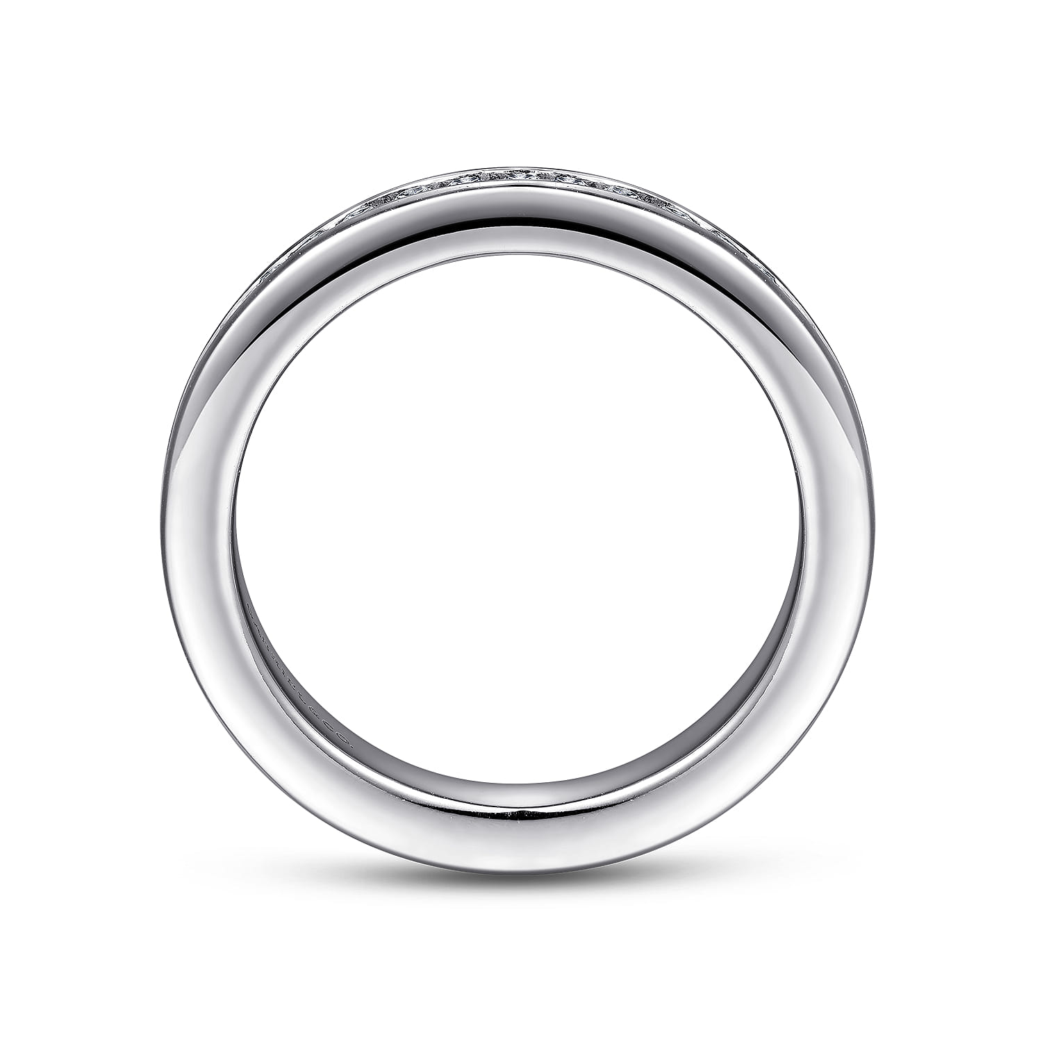 Straight Wedding Ring in 14k White Gold with Round Natural Diamond at Gabriel & Co. - Shot 2