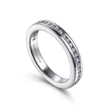Remie - 14K White Gold Channel Set Diamond Anniversary Band