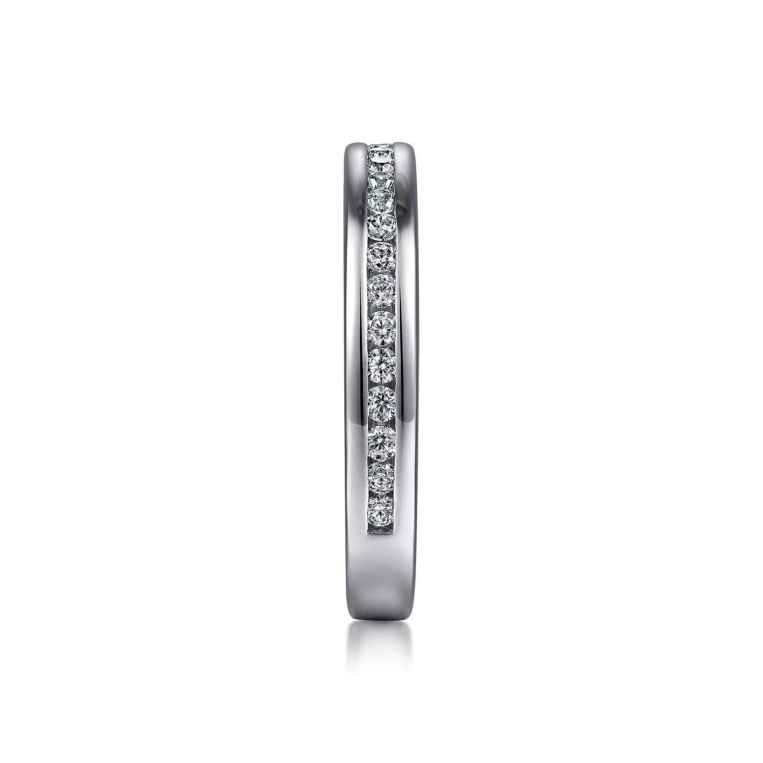 Straight Wedding Ring in 14k White Gold with Round Natural Diamond at Gabriel & Co. - Shot 4