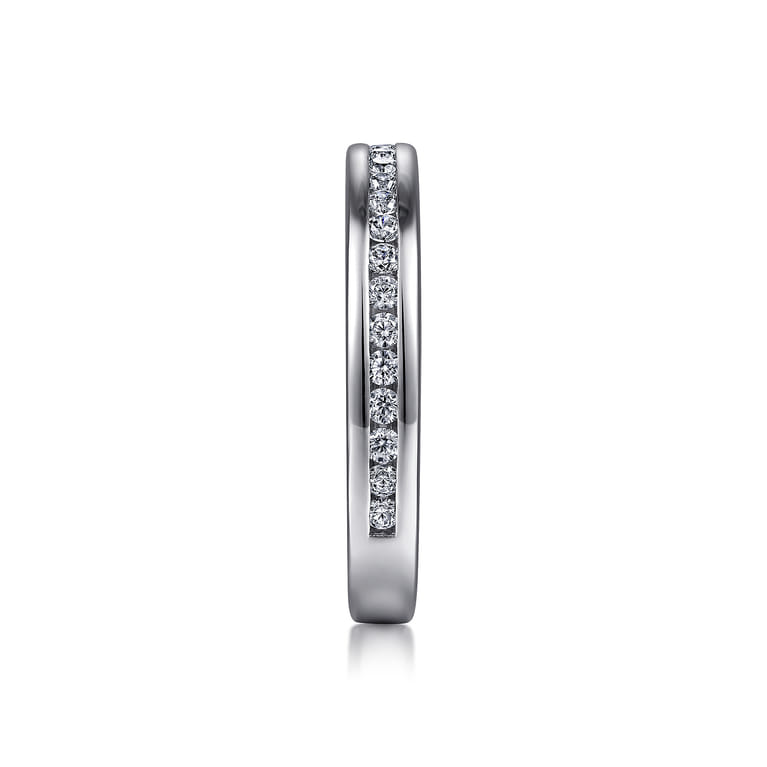 Straight Wedding Ring in 14k White Gold with Round Natural Diamond at Gabriel & Co. - Shot 4