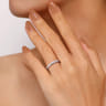 Straight Wedding Ring in 14k White Gold with Round Natural Diamond at Gabriel & Co.