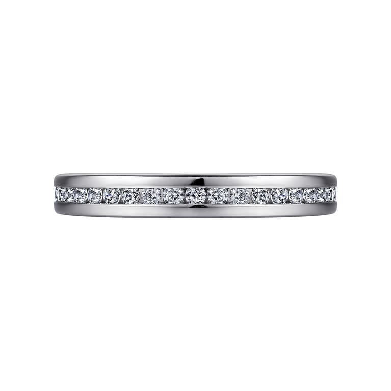 Straight Wedding Ring in 14k White Gold with Round Natural Diamond at Gabriel & Co. - Shot 6