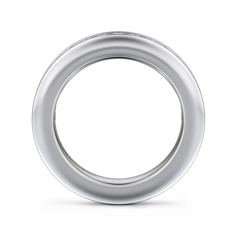 Straight Wedding Ring in 14k White Gold with Round Natural Diamond at Gabriel & Co. - Shot 2