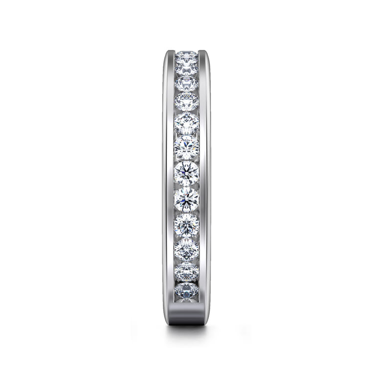 Straight Wedding Ring in 14k White Gold with Round Natural Diamond at Gabriel & Co. - Shot 4
