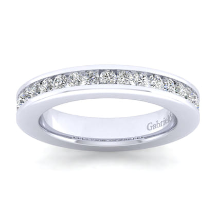 Remie - 14K White Gold Channel Set Diamond Anniversary Band