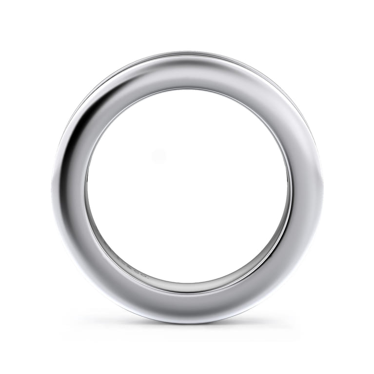 Straight Wedding Ring in 14k White Gold with Round Natural Diamond at Gabriel & Co. - Shot 2