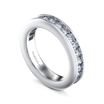 Remie - 14K White Gold Channel Set Diamond Anniversary Band