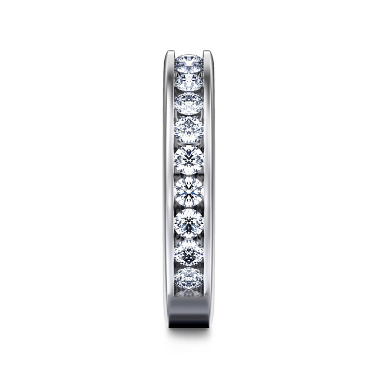 Straight Wedding Ring in 14k White Gold with Round Natural Diamond at Gabriel & Co. - Shot 4