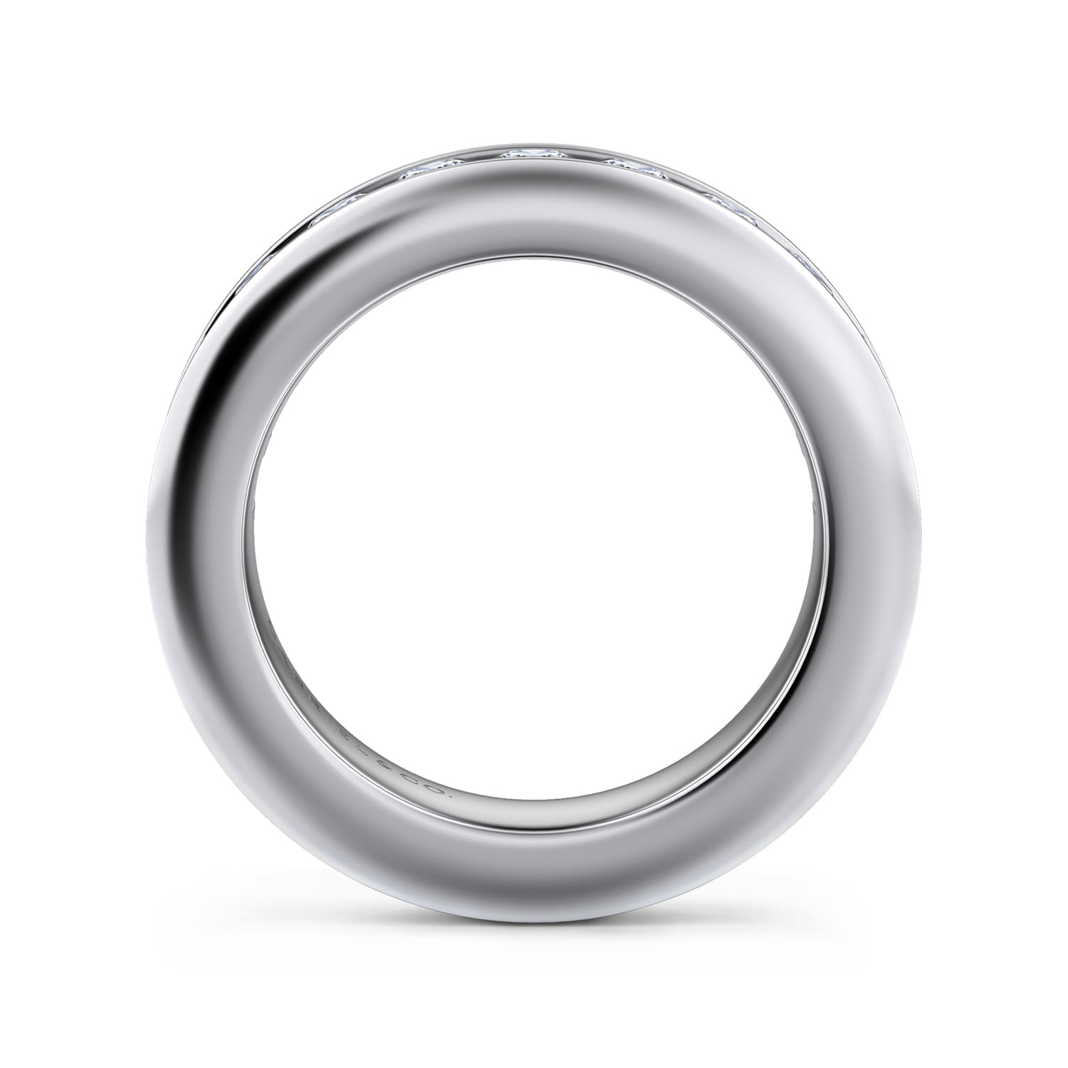 Straight Wedding Ring in 14k White Gold with Round Natural Diamond at Gabriel & Co. - Shot 2