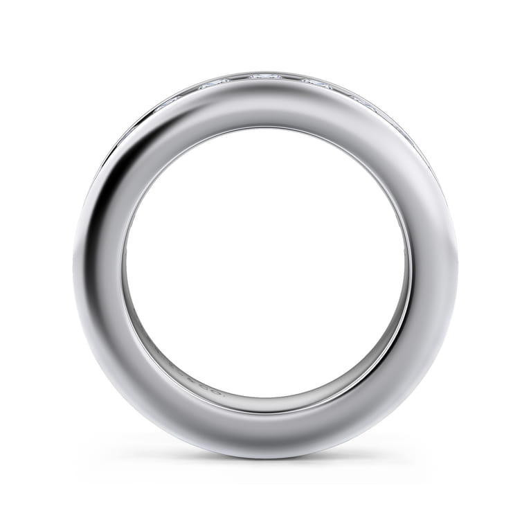 Straight Wedding Ring in 14k White Gold with Round Natural Diamond at Gabriel & Co. - Shot 2