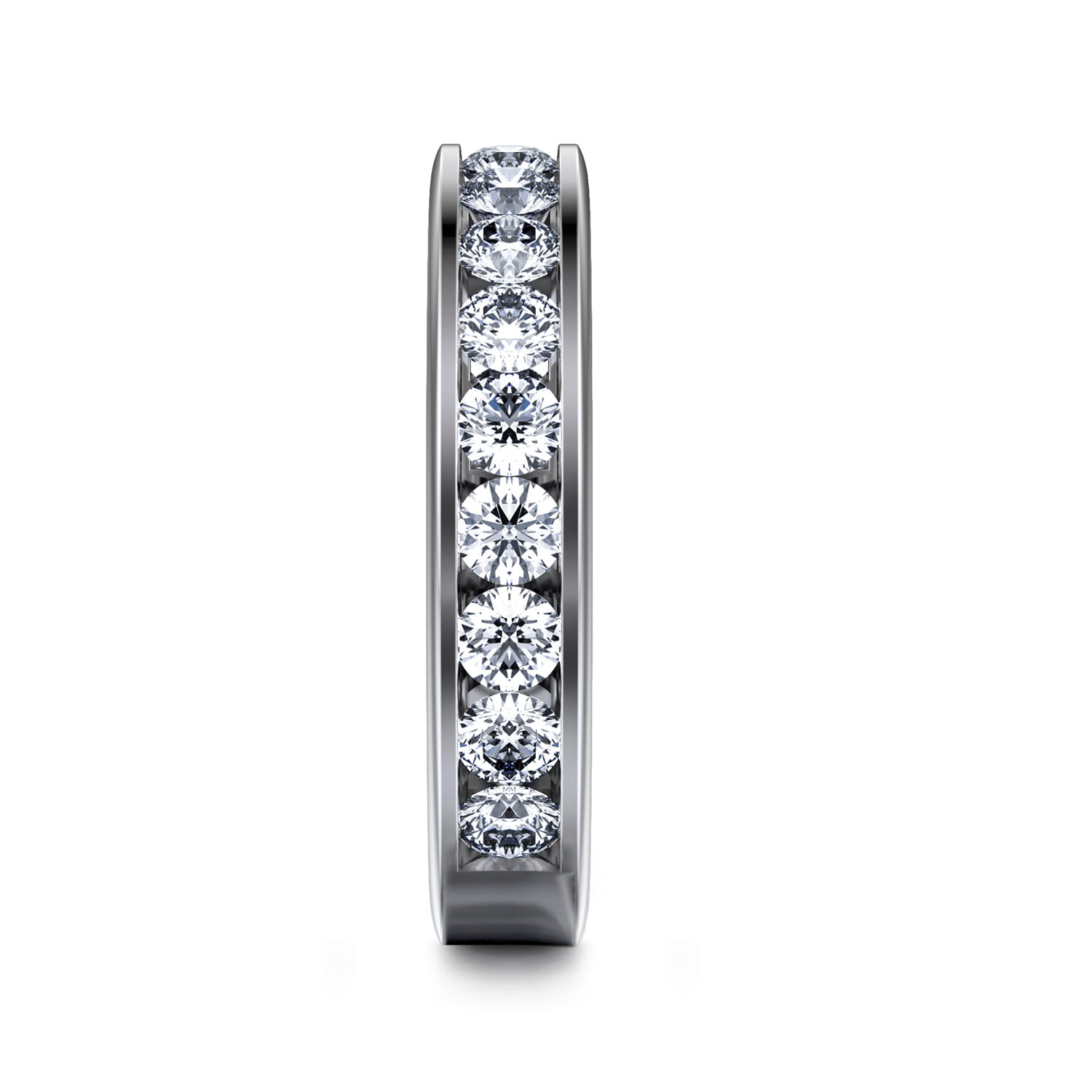 Straight Wedding Ring in 14k White Gold with Round Natural Diamond at Gabriel & Co. - Shot 4