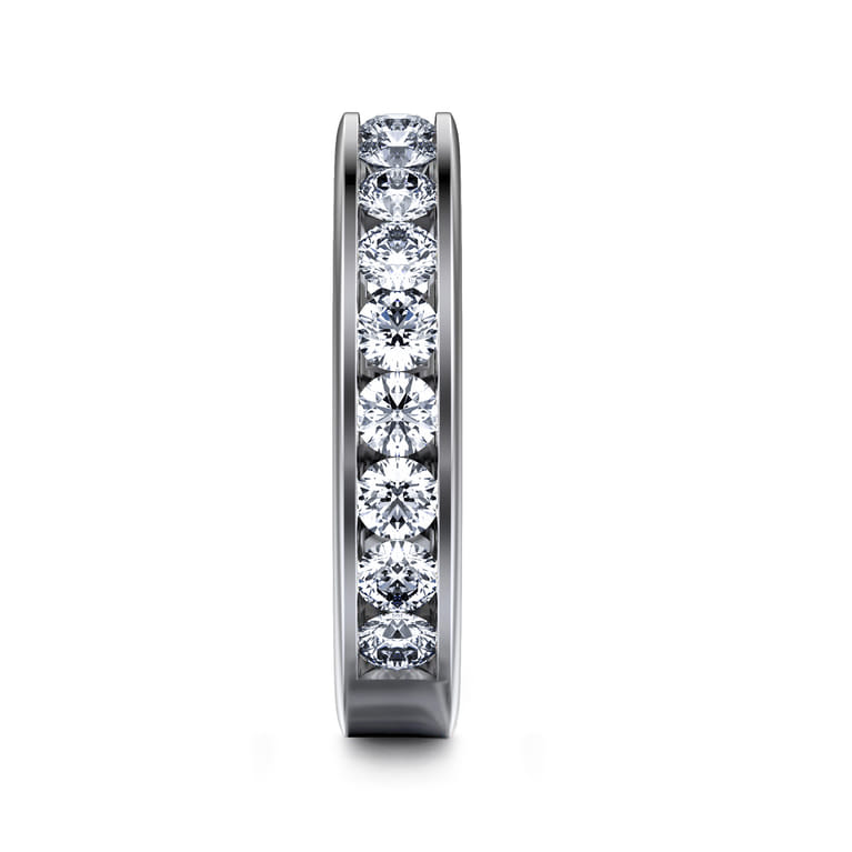 Straight Wedding Ring in 14k White Gold with Round Natural Diamond at Gabriel & Co. - Shot 4
