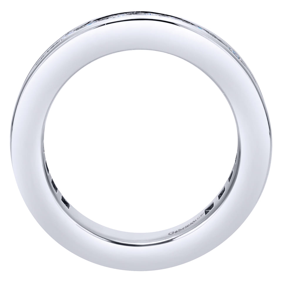 Eternity Band Wedding Ring in 14k White Gold with Round Natural Diamond at Gabriel & Co. - Shot 2