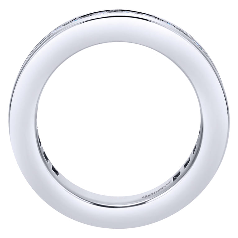 Eternity Band Wedding Ring in 14k White Gold with Round Natural Diamond at Gabriel & Co. - Shot 2