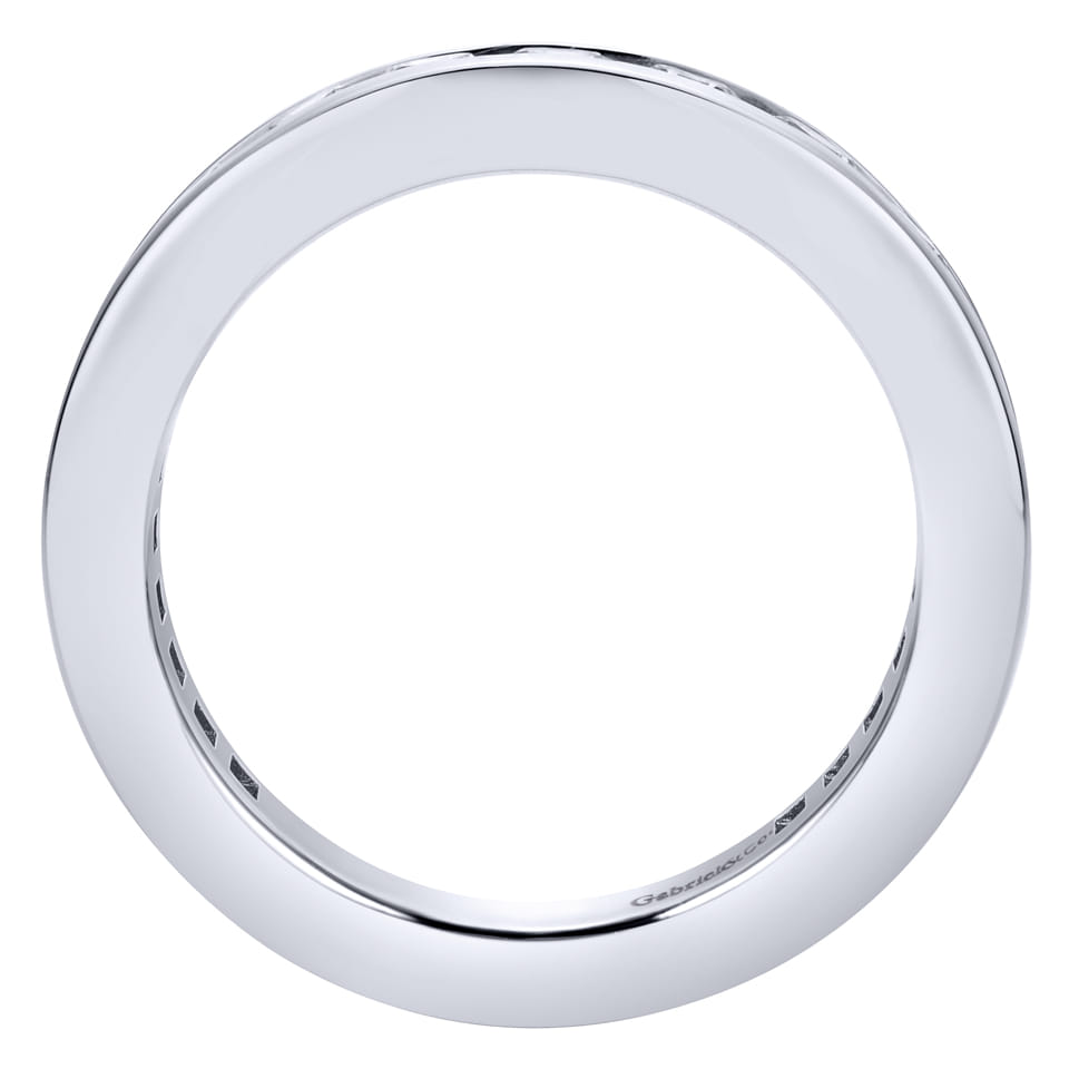Eternity Band Wedding Ring in 14k White Gold with Round Natural Diamond at Gabriel & Co. - Shot 2