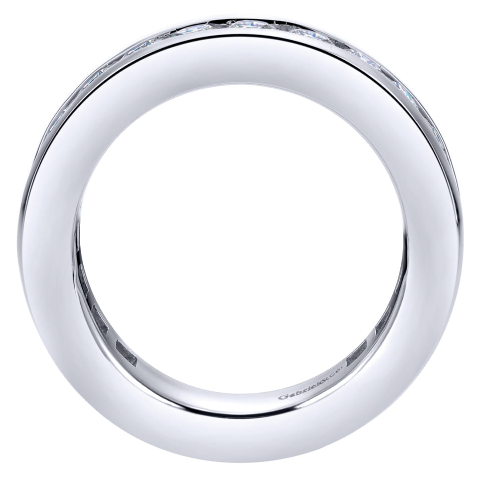 Eternity Band Wedding Ring in 14k White Gold with Round Natural Diamond at Gabriel & Co. - Shot 2