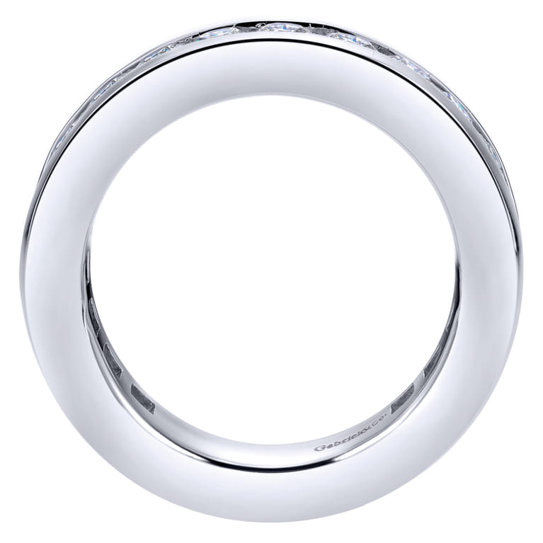 Eternity Band Wedding Ring in 14k White Gold with Round Natural Diamond at Gabriel & Co. - Shot 2