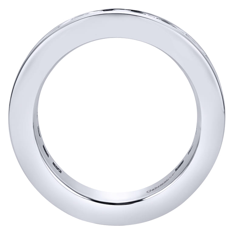 Eternity Band Wedding Ring in 14k White Gold with Round Natural Diamond at Gabriel & Co. - Shot 2