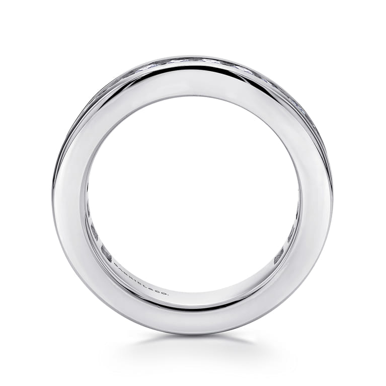 Eternity Band Wedding Ring in 14k White Gold with Round Natural Diamond at Gabriel & Co. - Shot 2