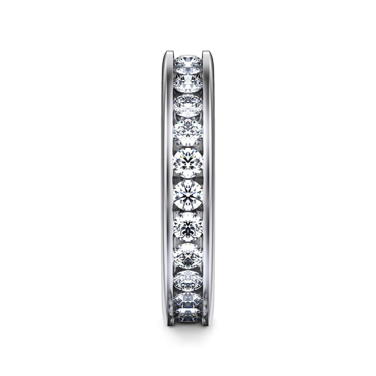 Eternity Band Wedding Ring in 14k White Gold with Round Natural Diamond at Gabriel & Co. - Shot 4