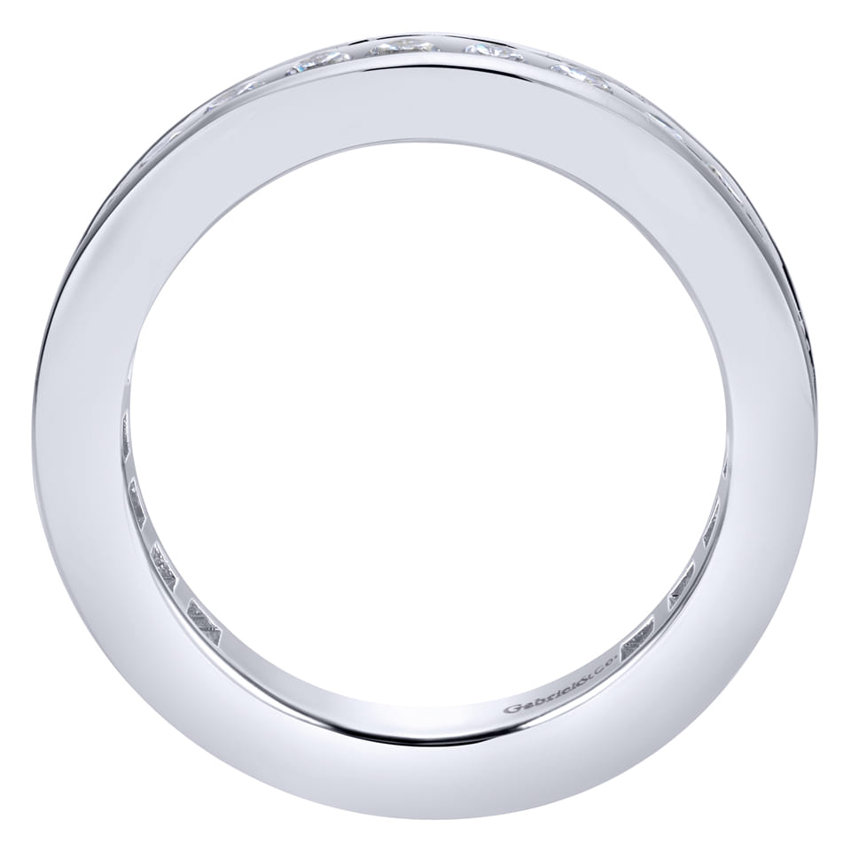 Eternity Band Wedding Ring in 14k White Gold with Round Natural Diamond at Gabriel & Co. - Shot 2