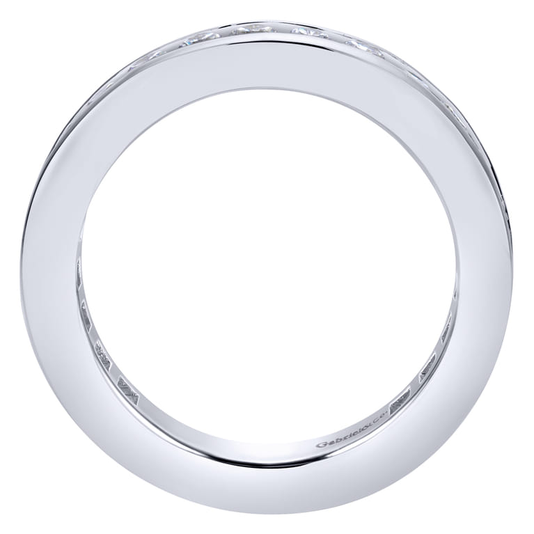 Eternity Band Wedding Ring in 14k White Gold with Round Natural Diamond at Gabriel & Co. - Shot 2