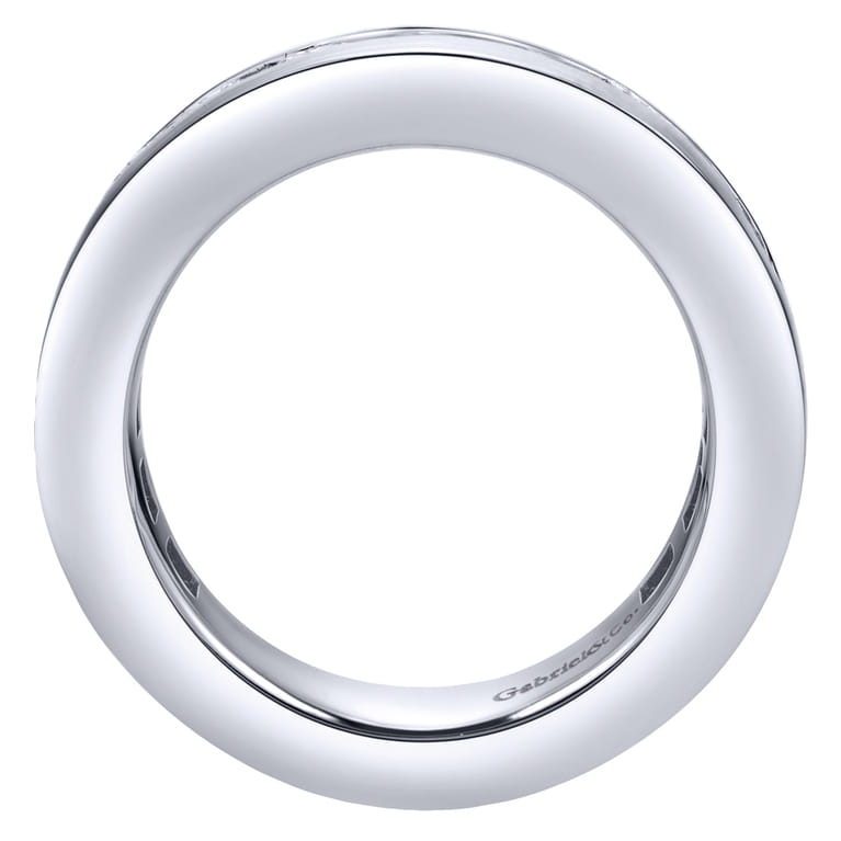 Eternity Band Wedding Ring in 14k White Gold with Round Natural Diamond at Gabriel & Co. - Shot 2