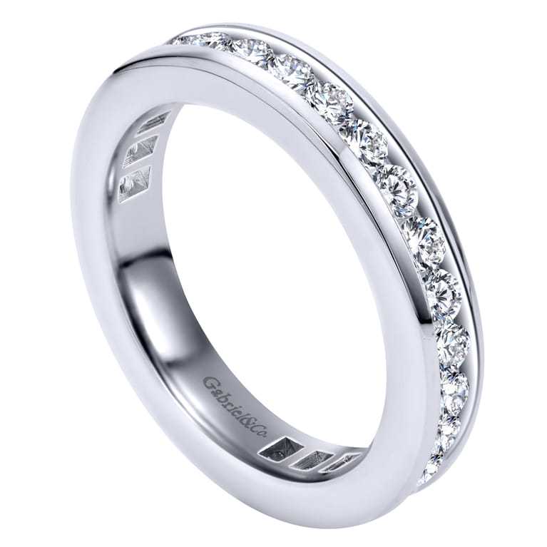 Eternity Band Wedding Ring in 14k White Gold with Round Natural Diamond at Gabriel & Co. - Shot 3