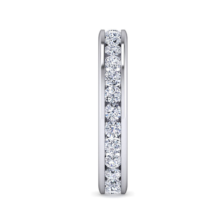 Eternity Band Wedding Ring in 14k White Gold with Round Natural Diamond at Gabriel & Co. - Shot 4