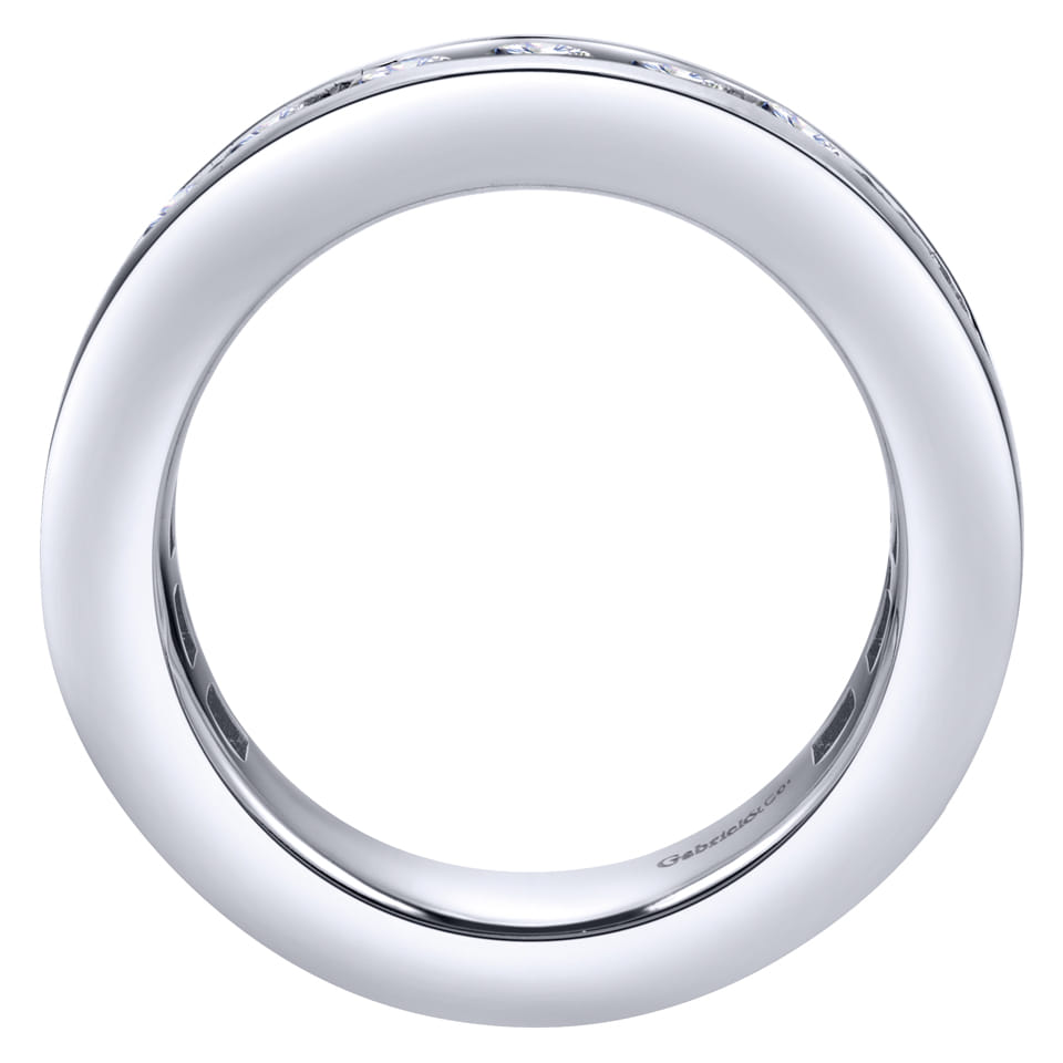 Eternity Band Wedding Ring in 14k White Gold with Round Natural Diamond at Gabriel & Co. - Shot 2