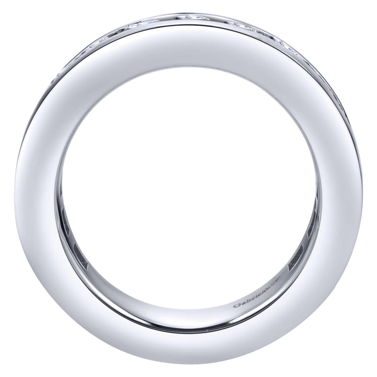 Eternity Band Wedding Ring in 14k White Gold with Round Natural Diamond at Gabriel & Co. - Shot 2