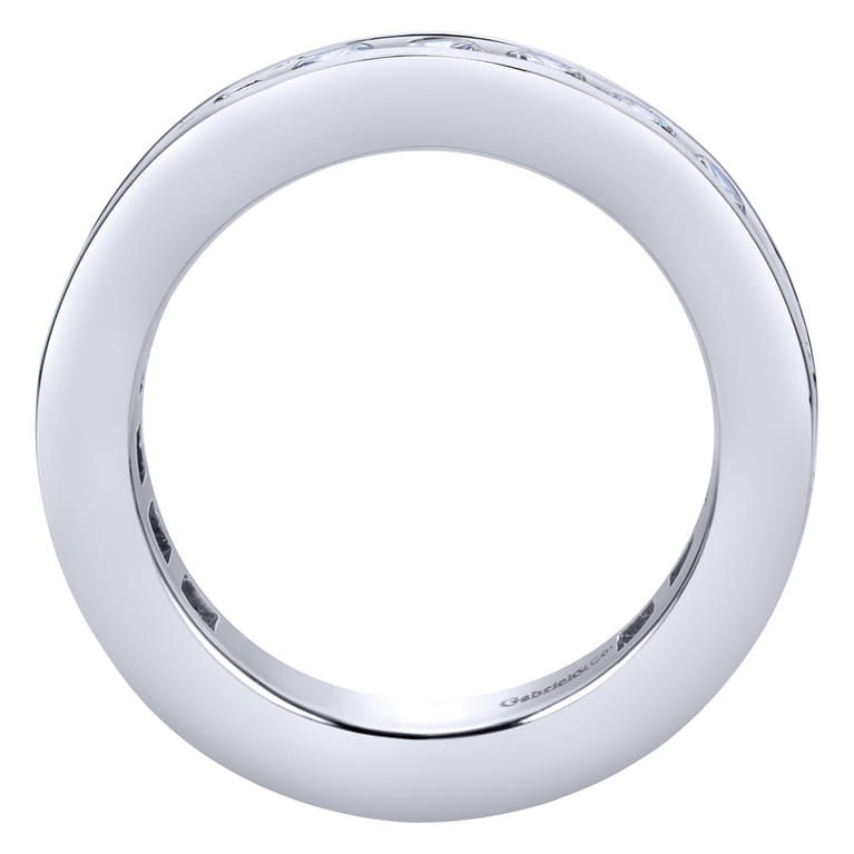 Eternity Band Wedding Ring in 14k White Gold with Round Natural Diamond at Gabriel & Co. - Shot 2