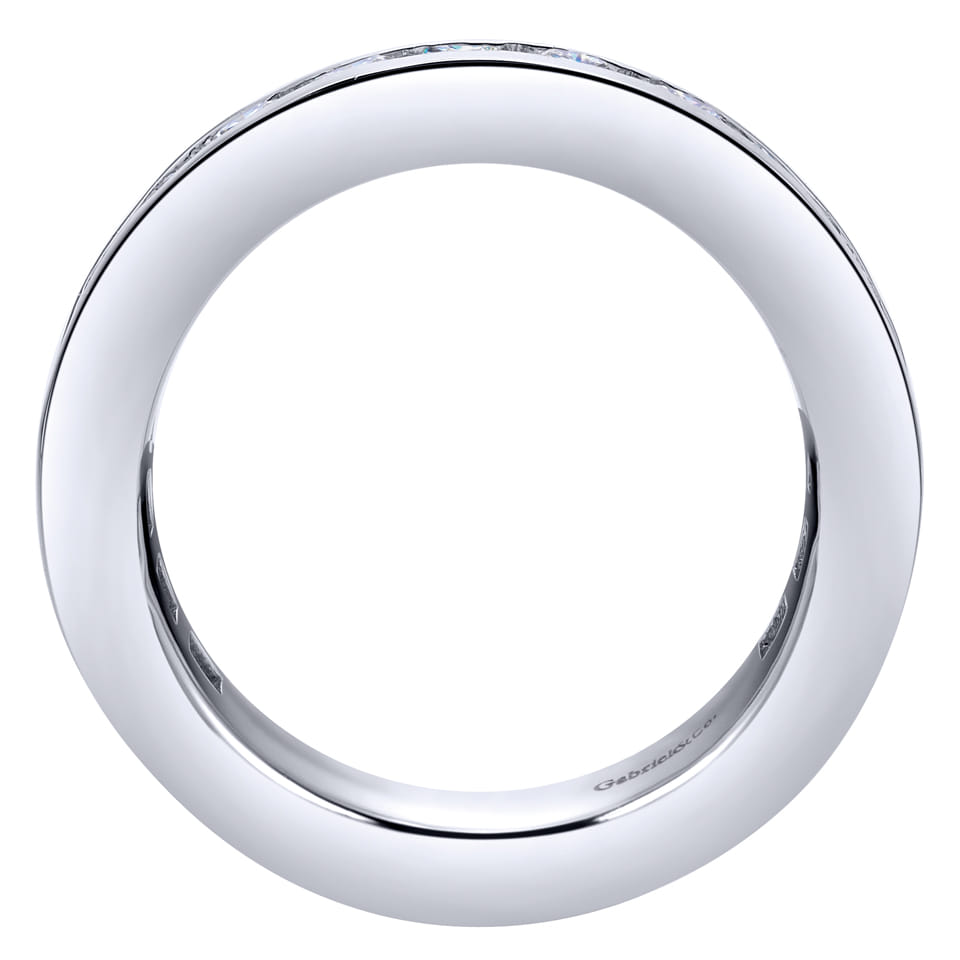 Eternity Band Wedding Ring in 14k White Gold with Round Natural Diamond at Gabriel & Co. - Shot 2