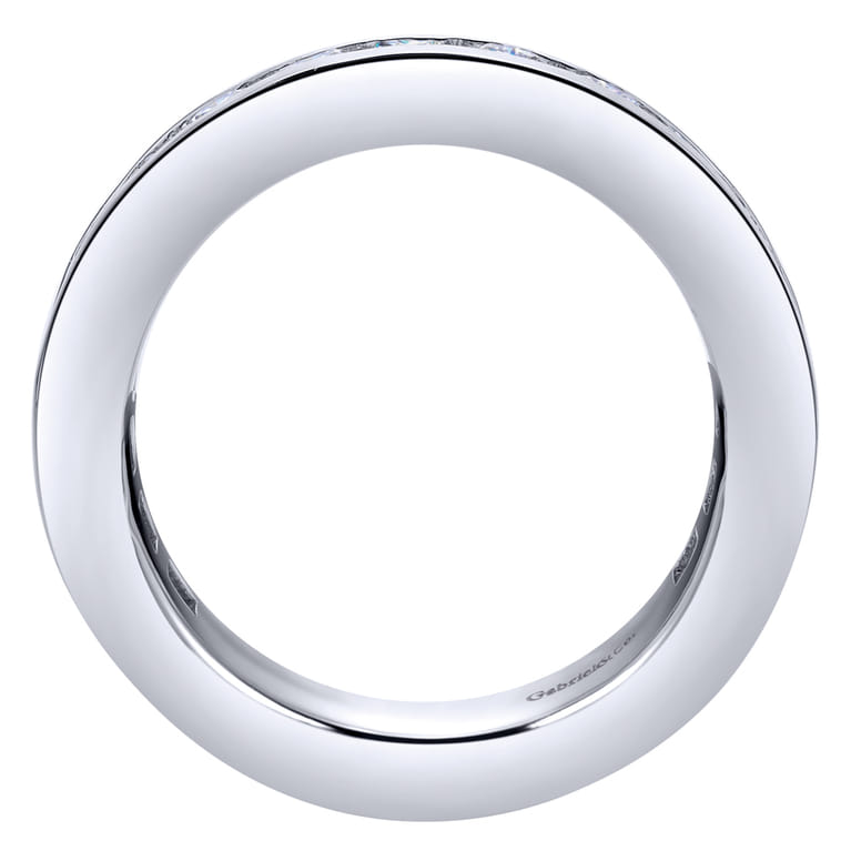 Eternity Band Wedding Ring in 14k White Gold with Round Natural Diamond at Gabriel & Co. - Shot 2