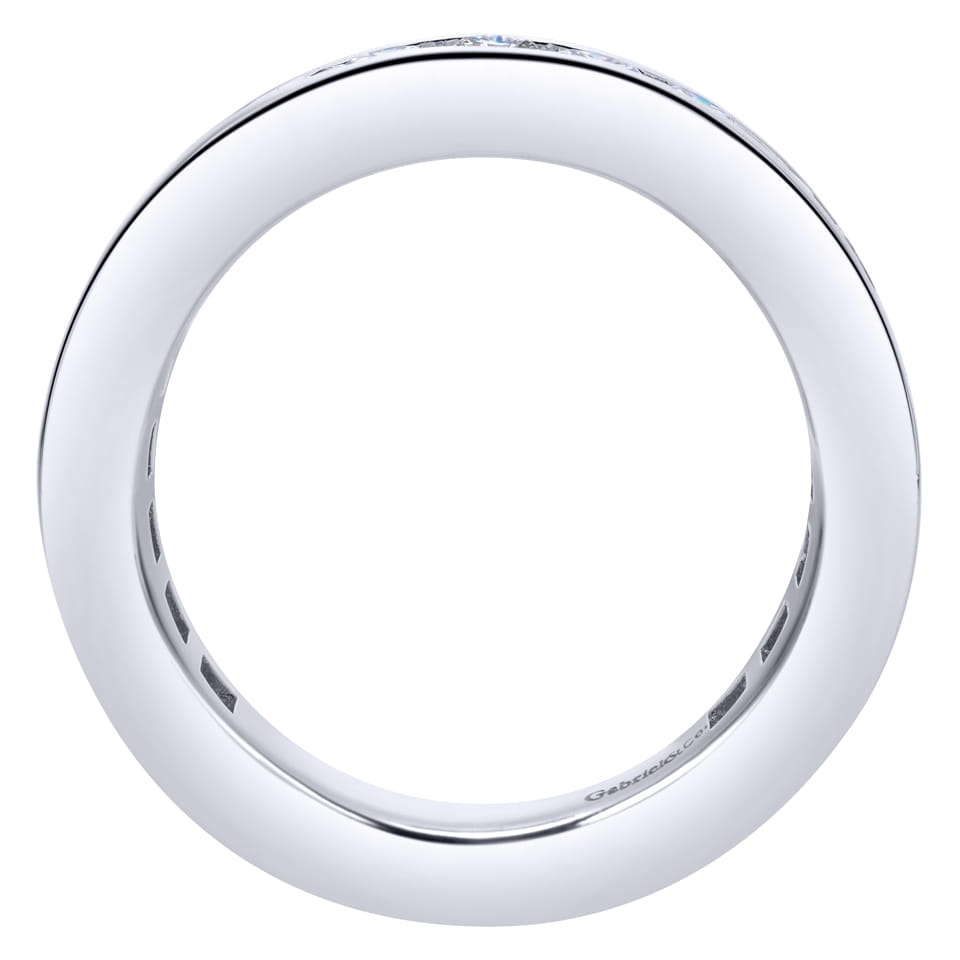 Eternity Band Wedding Ring in 14k White Gold with Round Natural Diamond at Gabriel & Co. - Shot 2