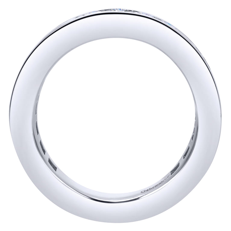 Eternity Band Wedding Ring in 14k White Gold with Round Natural Diamond at Gabriel & Co. - Shot 2