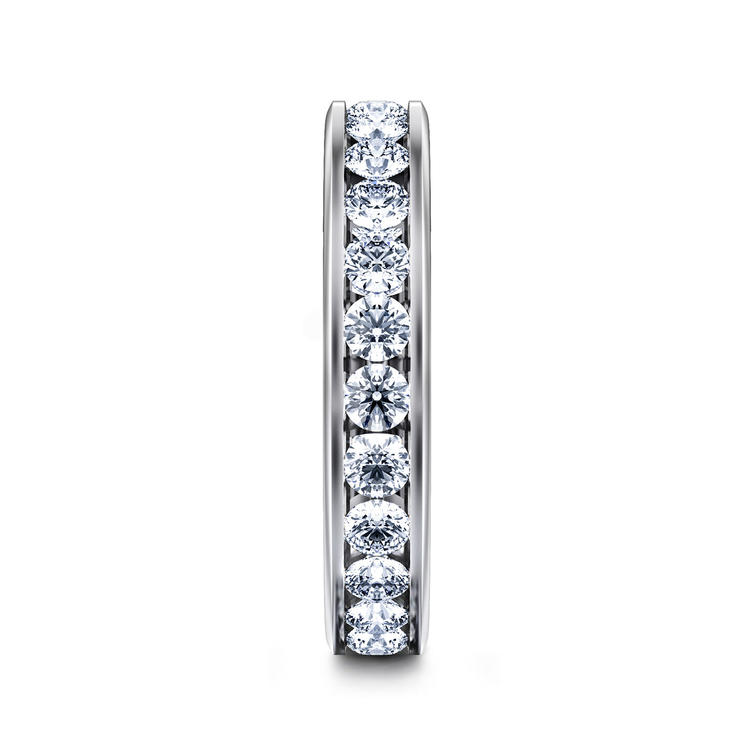 Eternity Band Wedding Ring in 14k White Gold with Round Natural Diamond at Gabriel & Co. - Shot 4